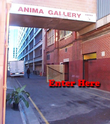 Door under Anima Gallery sign